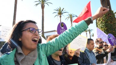 People participate in a sit-in appealing to protect women's rights on occasion of the ‘International Women's Day’, Rabat, Morocco, 8 March 2020. Reuters, Str/Latin America News Agency.